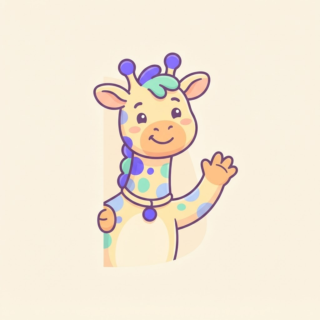 Daive the giraffe waving hello